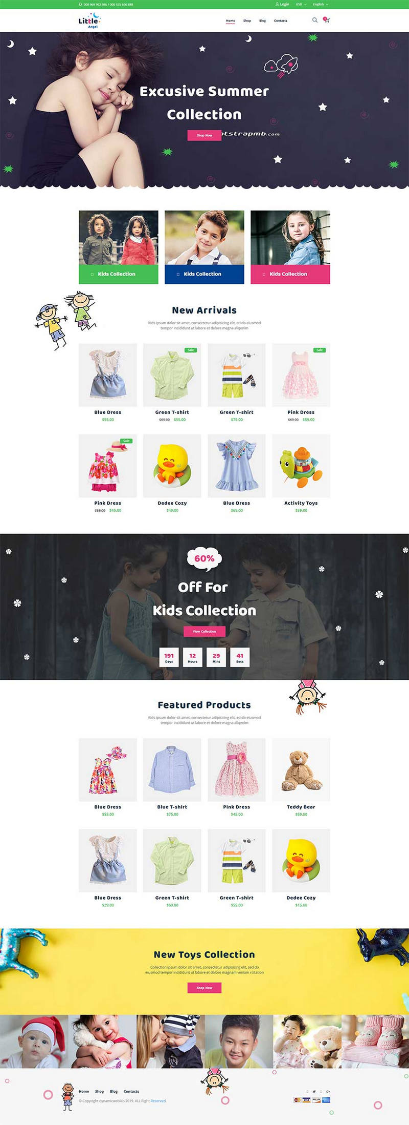 bootstrap响应式儿童用品商城静态模板