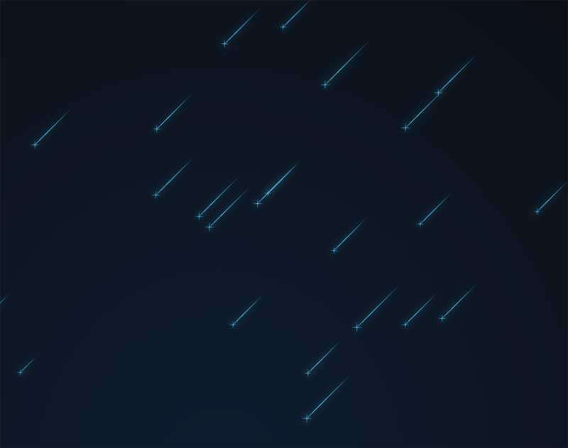 全屏的流星雨掉落动画特效