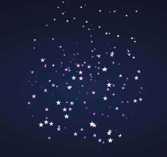 彩色密集的星星动画特效