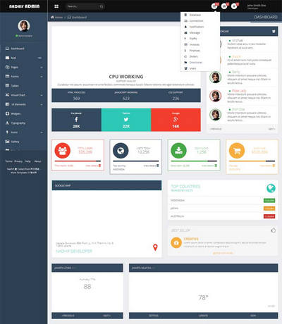 响应式win8扁平风格后台管理系统模板下载