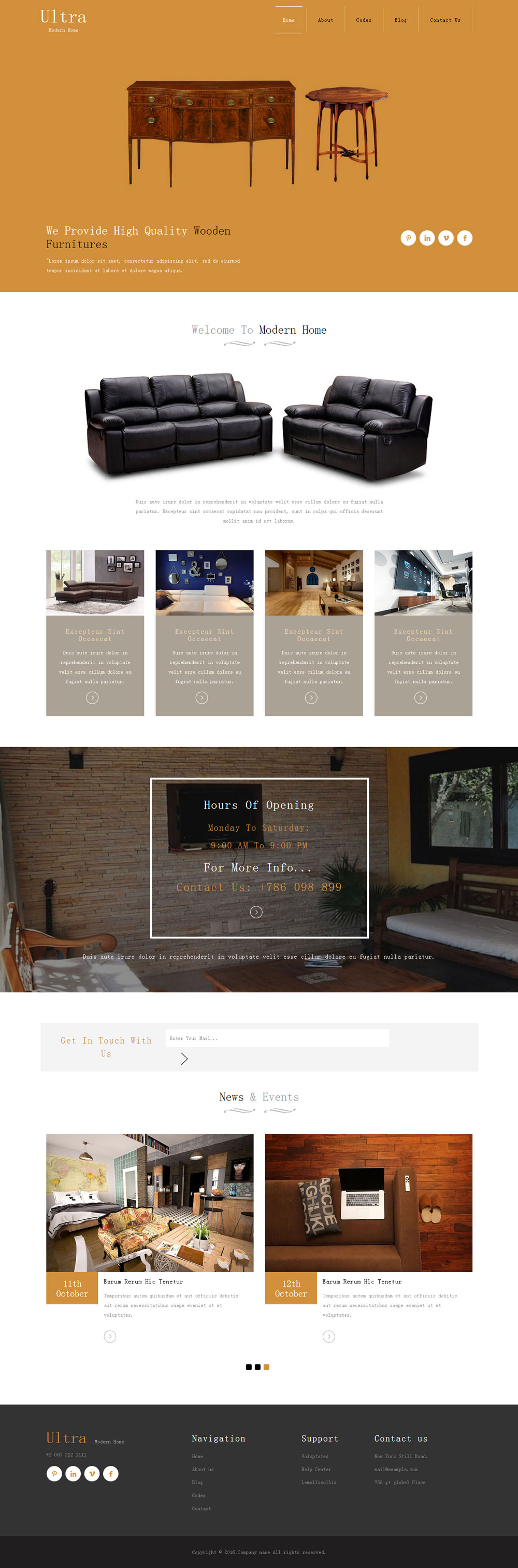 响应式家具销售展示类静态网页模板