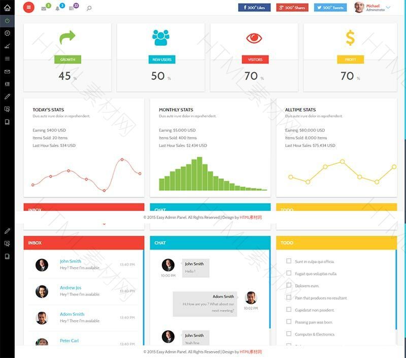 bootstrap响应式Web模板后台管理模板