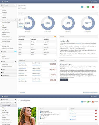 用户后台界面模板源码下载