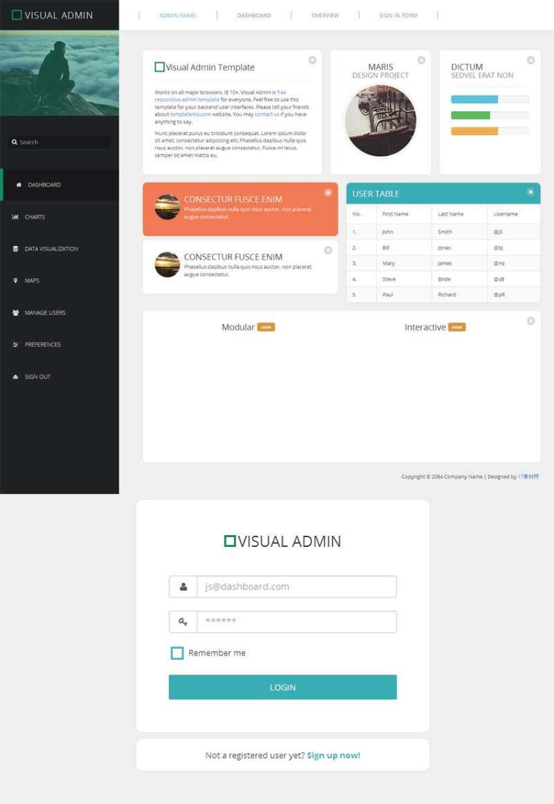 bootstrap企业博客网站后台模板下载