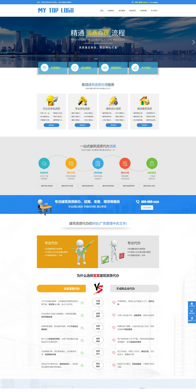建筑资质办理商务服务公司织梦源码
