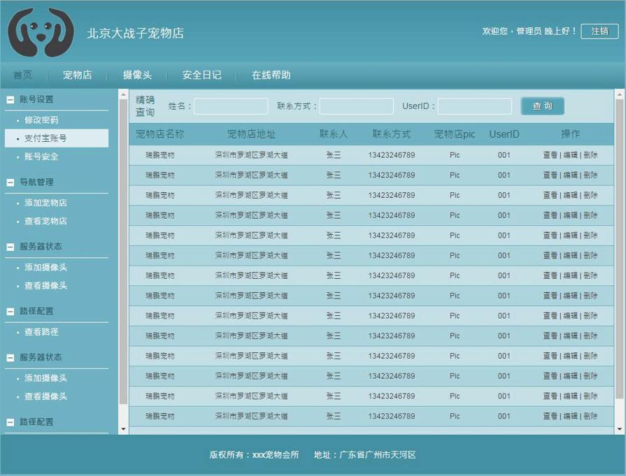宠物店cms后台管理系统html模板