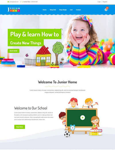 卡通幼儿园教育学校html静态网站模板
