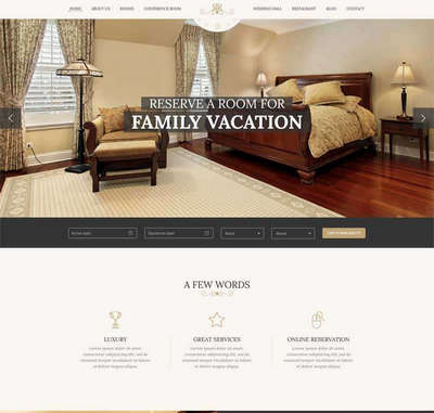 html5大气豪华酒店预订静态网站模板