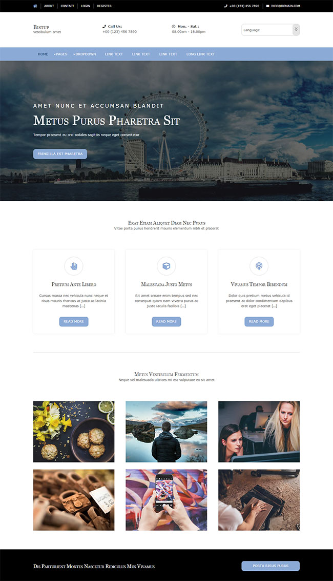 浅色简洁企业通用网页html模板