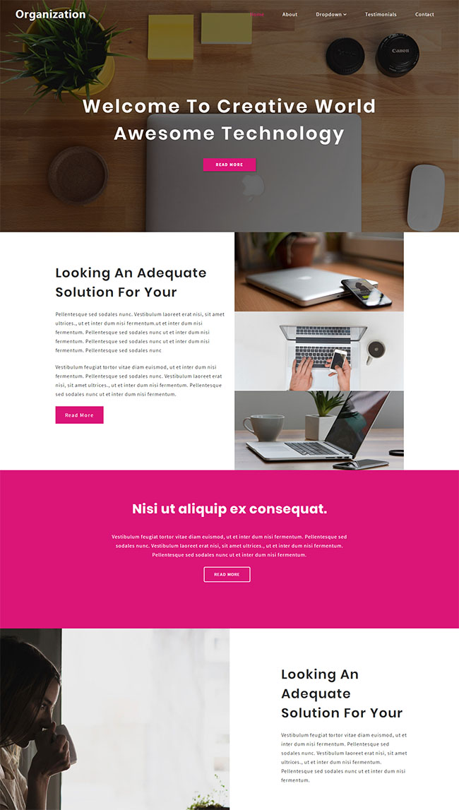 宽屏创意设计服务科技公司html网页模板