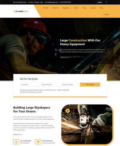 建筑工程施工服务公司单页html模板