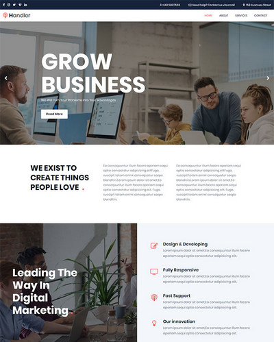 宽屏大气企业展示通用html网站模板