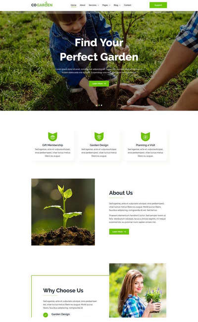 bootstrap办公室绿植盆栽种植租赁企业模板