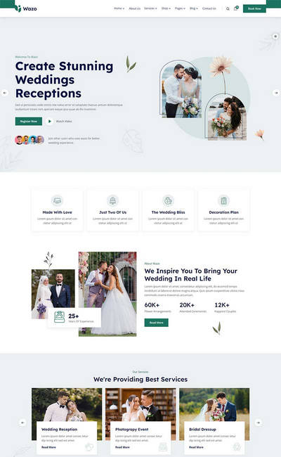 婚纱摄影婚庆服务公司静态网页模板