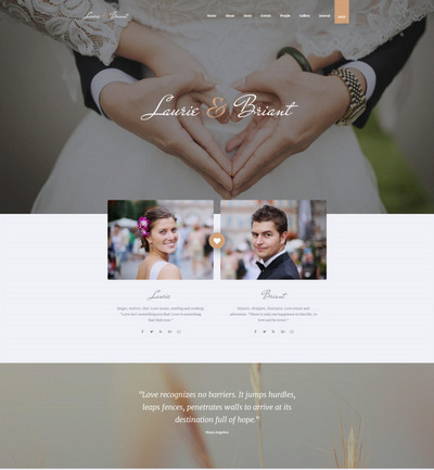婚礼邀请引导页通用html网站模板