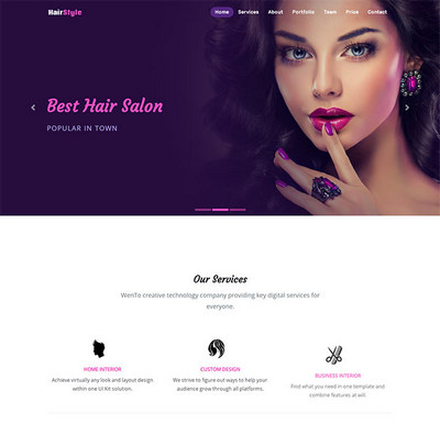 专业发型彩妆设计服务公司html模板