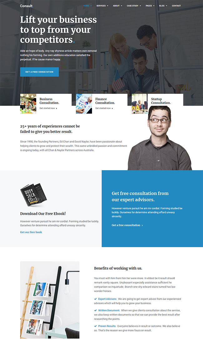 大气财务商业咨询服务公司html网站模板