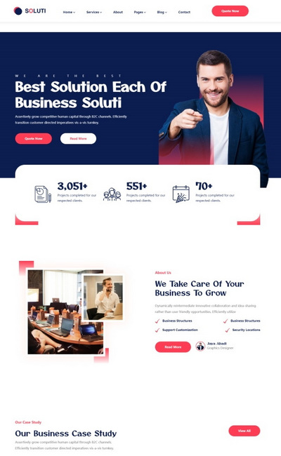 商业策划服务方案公司html5网站模板