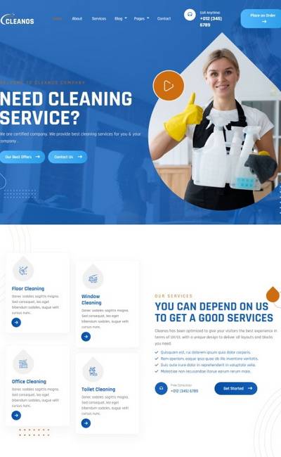 专业家政清洁服务公司html5网站模板
