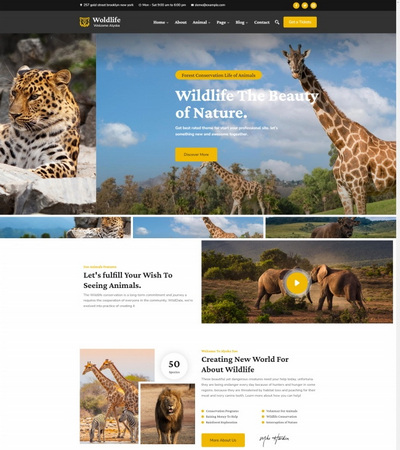 响应式野生动物保护宣传网站模板