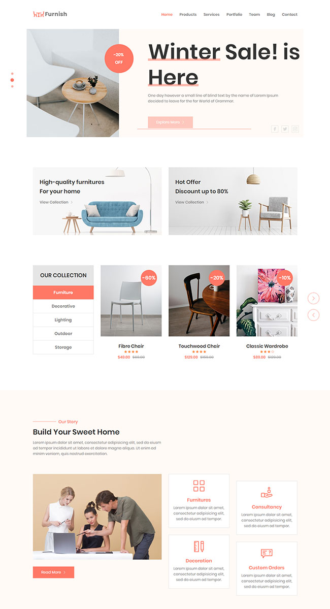 创意生活家居产品设计公司单页模板
