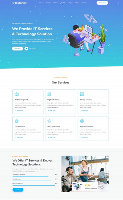 IT技术服务解决方案科技企业网站模板