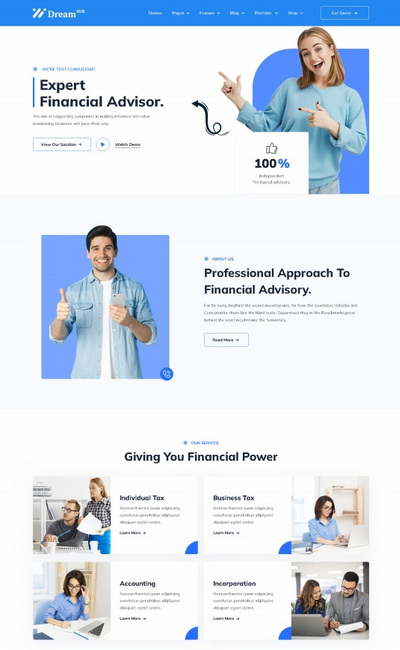 专业理财顾问服务公司网站模板