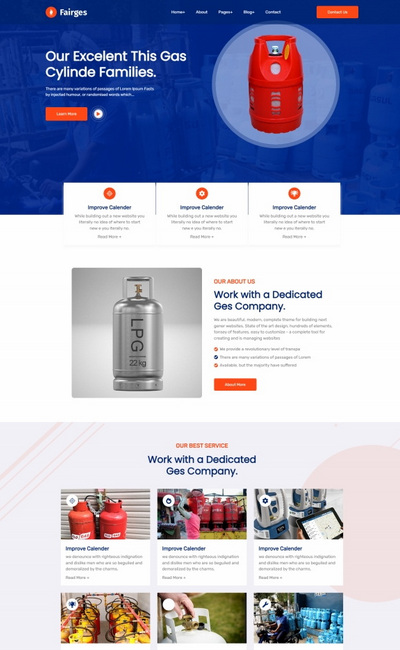 天然气液化气销售服务公司html5网站模板