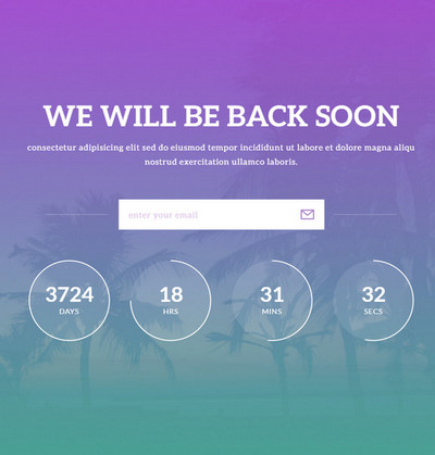 网站维护通知网站html模板